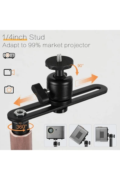 Coverzone Ayarlanabilir Projektör Sehpası TY06 - 360° Döner, Teleskopik 90–126cm, Şık ve Dayanıklı Tripod - Resim 4