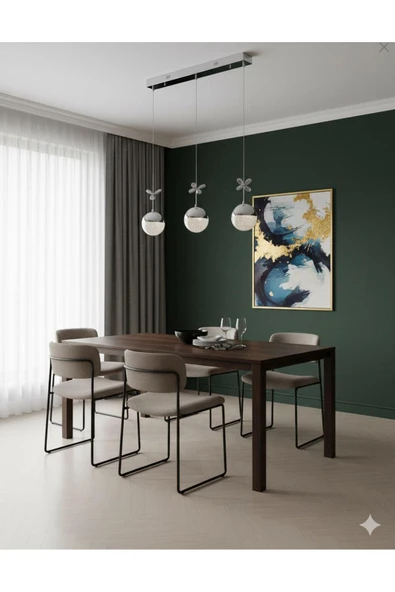 IŞILTI DALİ 3L YEMEK MASASI - Resim 3