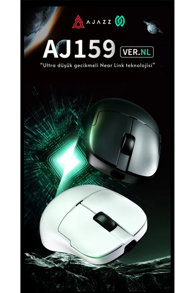 Coverzone Ajazz AJ159 NL Kablosuz Gaming Mouse – 3 Modlu Bağlantı, Ultra Düşük Gecikme, 61g Hafif ürün görseli 1