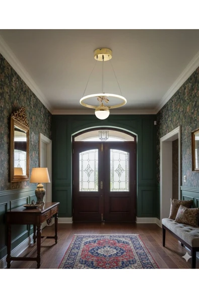 IŞILTI ÇEMBER TOPLU SARKIT AVİZE LEDLİ 3 RENK YANAR ürün görseli 1