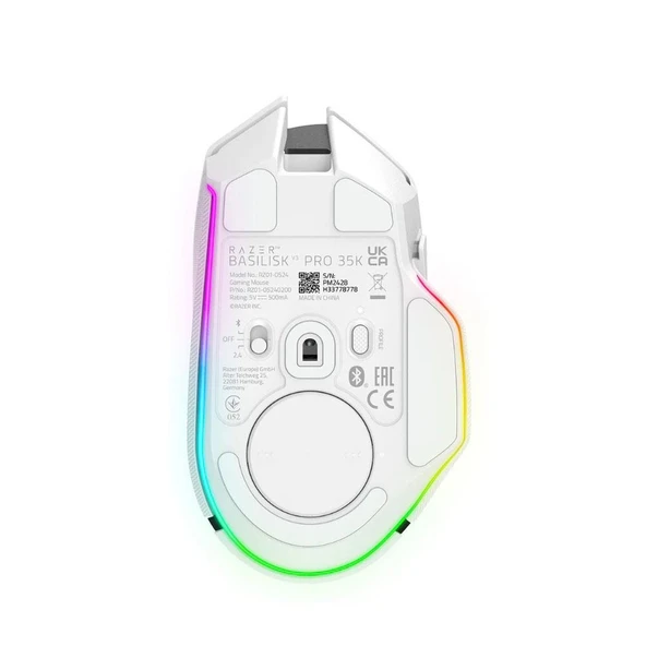 RAZER BASILISK V3 PRO 35000 DPI GAMING MOUSE-BEYAZ RZ01-05240200-R3G1 - Resim 6