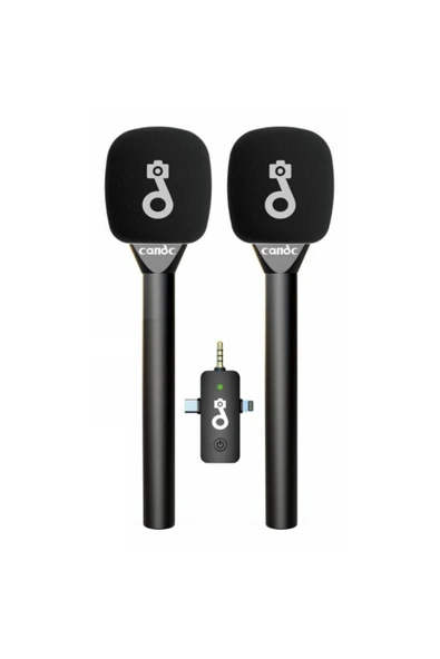 Coverzone 2TX Kablosuz Mikrofon - El ve Yaka Tipi, 50m, 2.4GHz, Tak-Çalıştır, Röportaj & Canlı Yayın ürün görseli 1