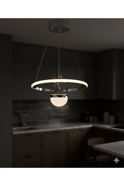 IŞILTI ÇEMBER TOPLU SARKIT AVİZE LEDLİ 3 RENK YANAR ürün görseli 1