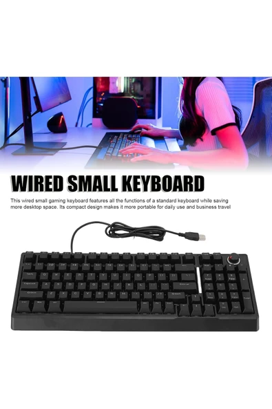 Coverzone Kompakt RGB Gaming Klavye – %80 Boyut, Sessiz Mekanik Hissiyat, Kablolu Plug & Play | G500X - Resim 3