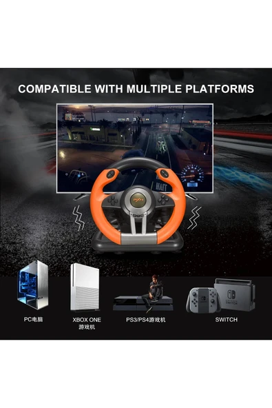 Coverzone Direksiyon Seti – 180° Dönüş, Çift Motor Titreşim, Pedal ve Vitesli Oyun Direksiyonu | PXN V3 Pro - Resim 8