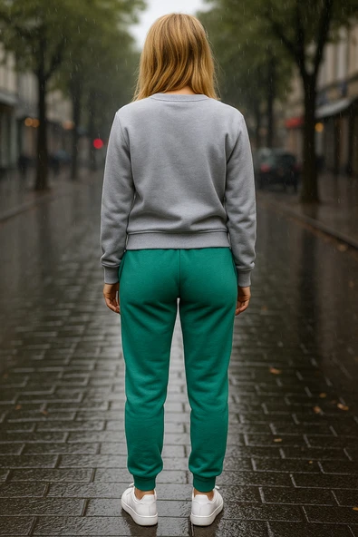 trendhazan A KALİTE 3 İPLİK ŞARDONLU JOGGER KADIN EŞOFMAN ALTI - Resim 3