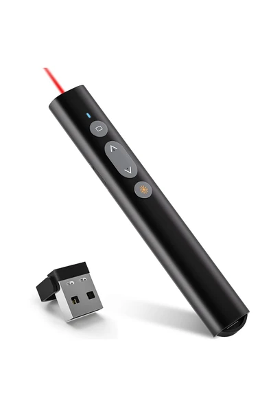 Coverzone Kablosuz Presenter 2.4GHz, 30m Kontrol, USB Alıcılı, PowerPoint Slayt İleri Geri Kumanda | Y-55 - Resim 3