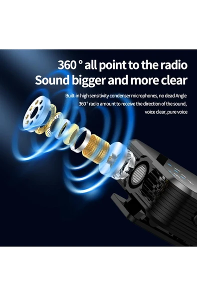 Coverzone Kablosuz Yaka Mikrofonu Çift Mikrofon iPhone 17 ile Uyumlu TYPE-C Portlu Röportaj Canlı Yayın 1027 - Resim 6