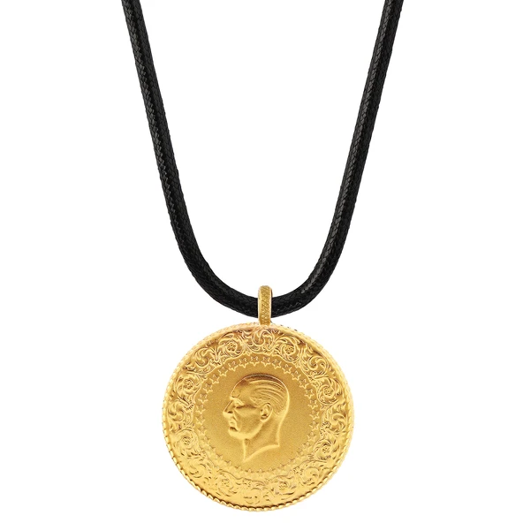 Gekas Kuyumculuk 22 Ayar Yeni Kulplu Ziynet Tam Altın Siyah İpli Kolye - Resim 2