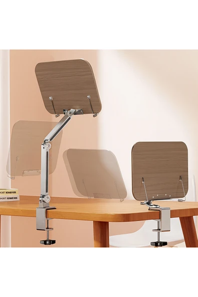 Coverzone Kitap Tutucu Stand Ayarlanabilir ve Tablet Standı 360° Döner Kollu Ergonomik Tasarım HR026 ürün görseli 1