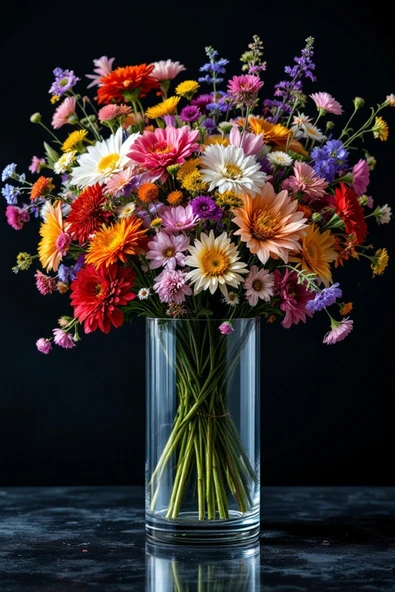 EL İşçilği Silindir Cam Vazo, Mumluk Genişlik 10Cm Uzunluk 20Cm - Resim 3