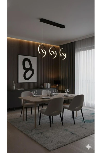 IŞILTI İMZA 3'LÜ YEMEK MASASI 3 RENK YANAR ürün görseli 1