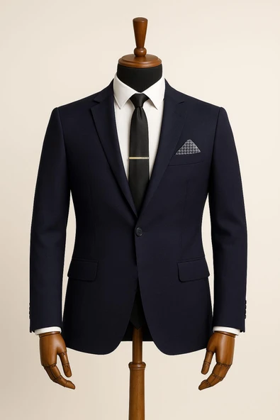 Erkek İtalyan Kesim Tek Düğmeli Blazer Ceket  Klasik ve Modern Şıklık - Resim 5