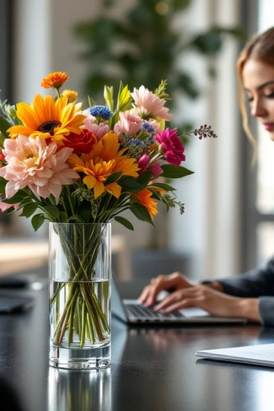 EL İşçiliği Silindir Cam Vazo, Mumluk 10 cm Genişlik 25 Cm uzunluk - Resim 4