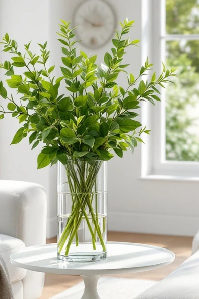 EL İşçiliği Silindir Cam Vazo, Mumluk 10 cm Genişlik 25 Cm uzunluk - Resim 2