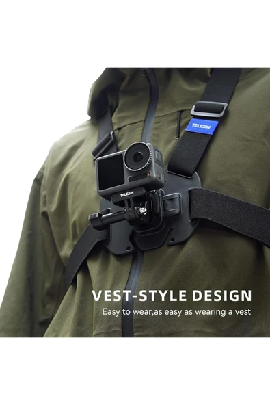 Coverzone Aksiyon Kamera Göğüs Askısı | GoPro Uyumlu Göğüs Askı | Aksiyon Kameralar için Yelek Göğüs Kayışı - Resim 4