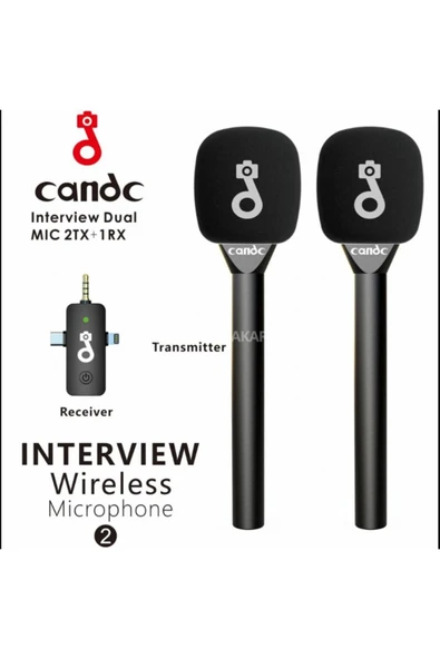 Coverzone 2TX Kablosuz Mikrofon - El ve Yaka Tipi, 50m, 2.4GHz, Tak-Çalıştır, Röportaj & Canlı Yayın - Resim 3