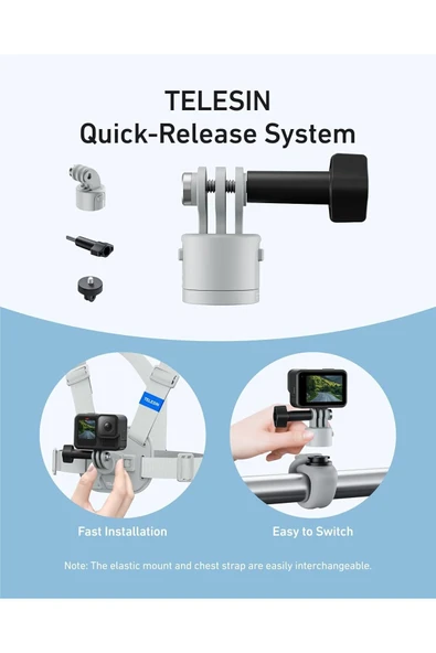 Coverzone Manyetik Göğüs Askısı Quick Release Askı Aparatı GoPro Hero 13/12/11/10 Insta360 DJI - Resim 8