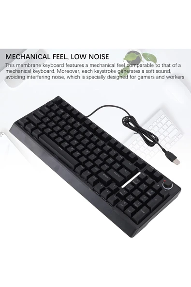 Coverzone Kompakt RGB Gaming Klavye – %80 Boyut, Sessiz Mekanik Hissiyat, Kablolu Plug & Play | G500X - Resim 6