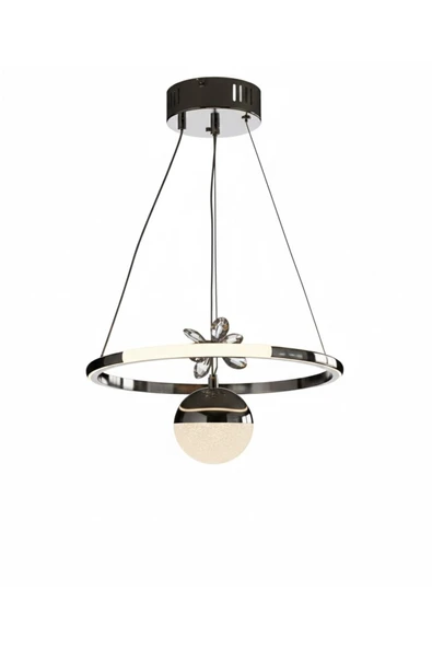 IŞILTI ÇEMBER TOPLU SARKIT AVİZE LEDLİ 3 RENK YANAR - Resim 4