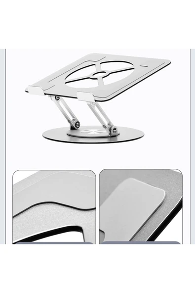 Coverzone X2 Katlanabilir Laptop Standı - Alüminyum Alaşım, 11-17 inç, Portatif, Dayanıklı, Rahat Kullanım - Resim 5