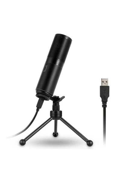 Coverzone Profesyonel RGB Mikrofon - USB, 24 Bit/96kHz, Kardioid, Tripodlu, Oyun ve Yayıncı Dostu Q9 - Resim 2