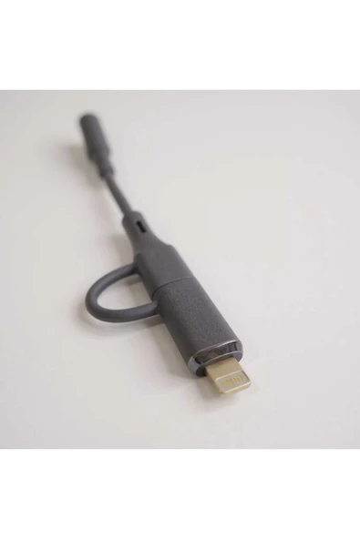 Coverzone Type-C + Lightning to 3.5mm Adaptör Araba, Kulaklık, Ev Ses Sistemleri ile Uyumlu | SX-152 - Resim 3
