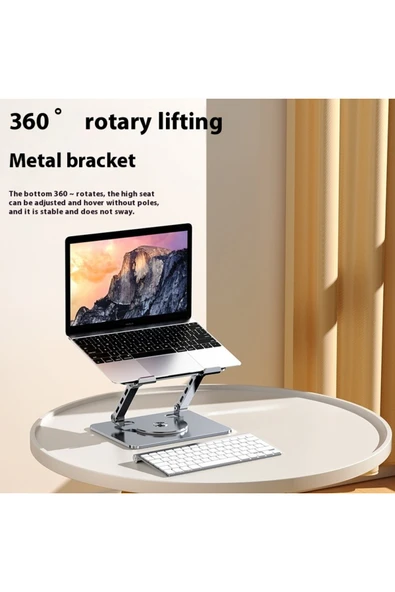 Coverzone Laptop & Tablet Standı ZR747 - 360° Döner, Yükseklik Ayarlı, Katlanabilir, 17 inç’e Kadar Uyumlu - Resim 3
