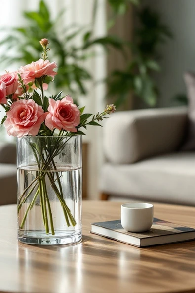 EL İşçiliği Silindir Cam Vazo Mumluk 10 Cm Genişlik 15 Cm Uzunluk - Resim 4