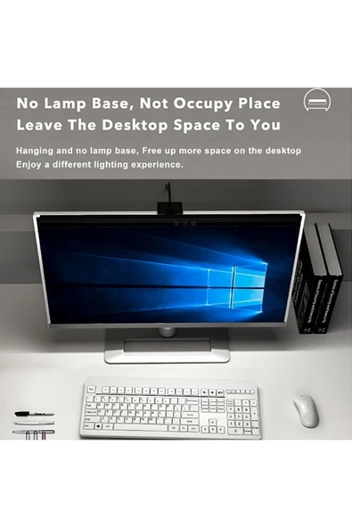 Coverzone LED Monitör Lambası TB-301S - 50 cm, 3 Renk Ayarı, Dokunmatik, Zamanlamalı, USB Güç, ABS Gövde - Resim 2