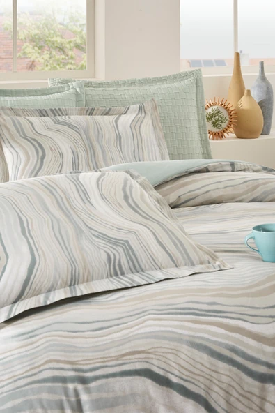 Özdilek Özdilek Natural Marble Çift Kişilik Yatak Örtülü Nevresim Takımı - Resim 2