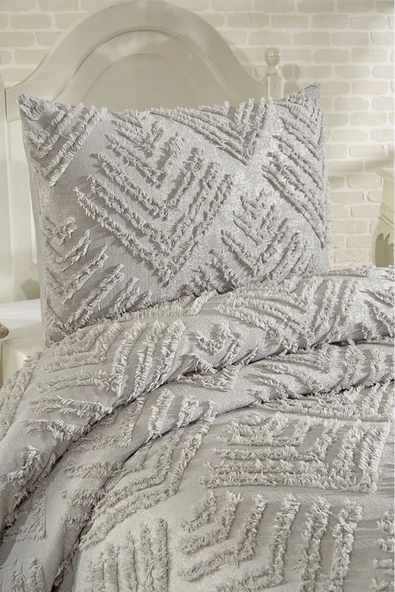 cs ilkim Cotton Collection Çift Kişilik Pike Takımı Vanilya - Resim 5