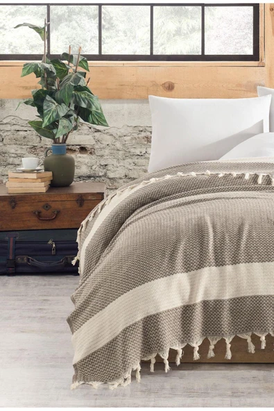 cs ilkim PAMUKLU PİKE RENKLİ DESENLİ ÖRTÜ - Resim 6