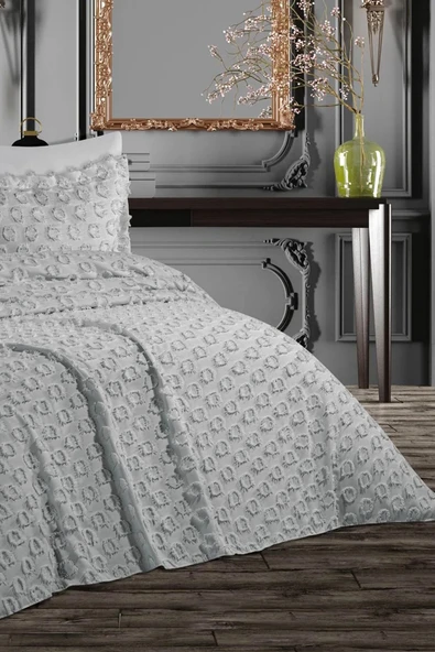 cs ilkim Cotton Collection Çift Kişilik Pike Takımı Yakut - Resim 2