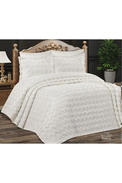 cs ilkim Cotton Collection Çift Kişilik Pike Takımı Zebra - Resim 3