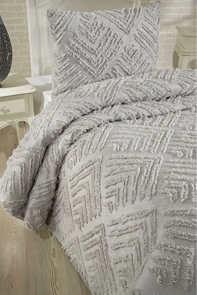 cs ilkim Cotton Collection Çift Kişilik Pike Takımı Vanilya - Resim 6