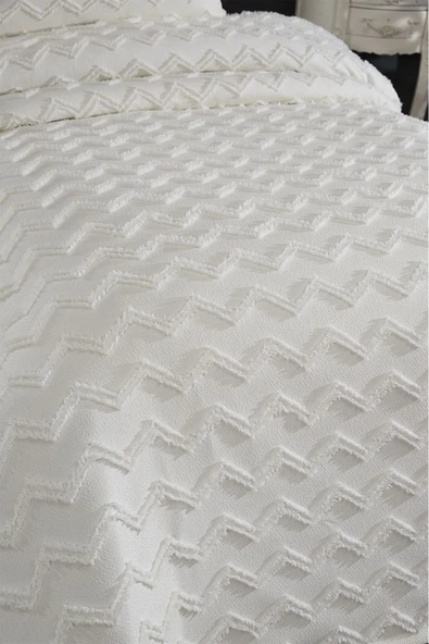 cs ilkim Cotton Collection Çift Kişilik Pike Takımı Zebra - Resim 6