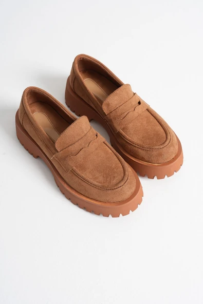 Rion Kadın Günlük Taba Süet Ayakkabı - Resim 4