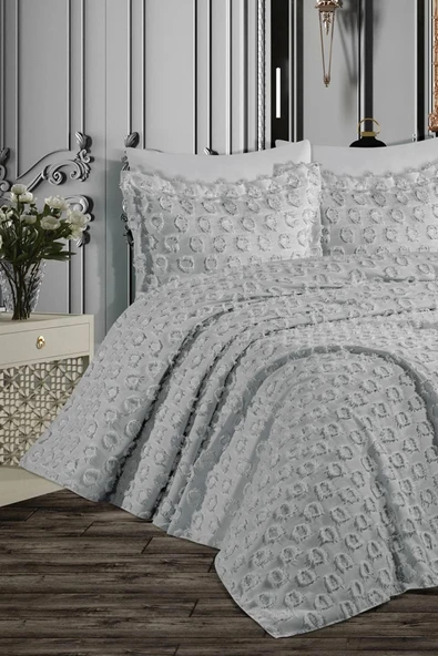 cs ilkim Cotton Collection Çift Kişilik Pike Takımı Yakut - Resim 4