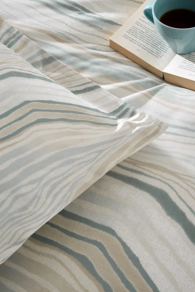 Özdilek Özdilek Natural Marble Çift Kişilik Yatak Örtülü Nevresim Takımı - Resim 3