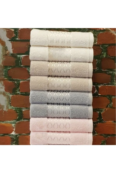 Özdilek Elissa Havlu 8 Adet - Pembe Krem Taş Gri ürün görseli 1