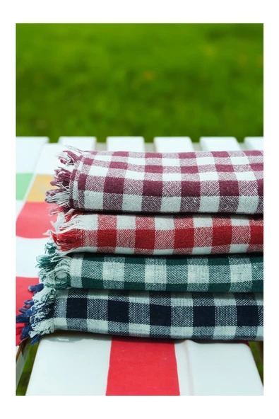 cs ilkim 10'LU Çok Amaçlı Sofra Bezi & Piknik Örtüsü & Masa Örtüsü Ekose Pötikare Desenli ürün görseli 1