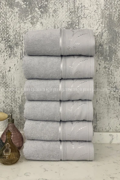 Özdilek Ditsy El-Yüz Havlusu 6 Adet-Gri ürün görseli 1