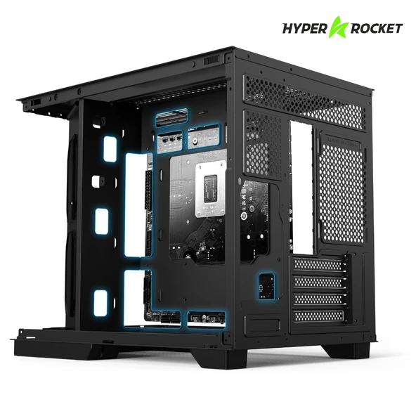 Hyper Rocket V332 BLK Micro-ATX Gaming Siyah Oyuncu Kasası + 650W PSU ürün görseli 1