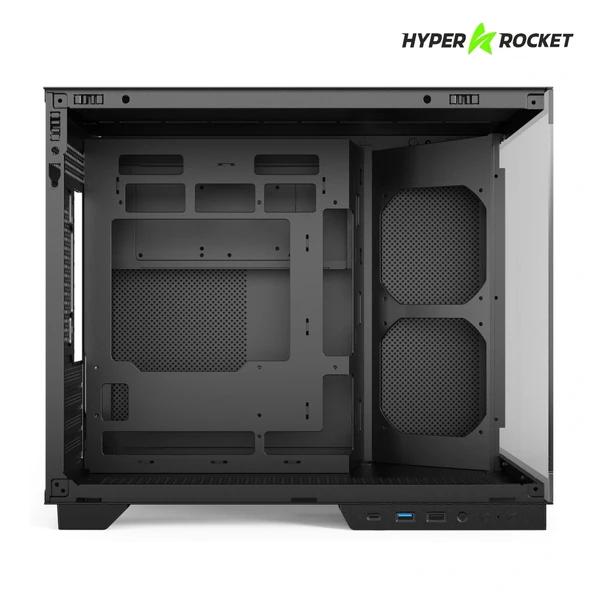 Hyper Rocket V332 BLK Micro-ATX Gaming Siyah Oyuncu Kasası + 650W PSU - Resim 2