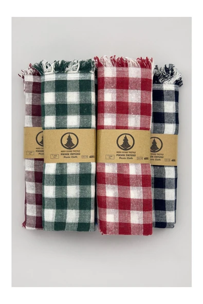 cs ilkim 10'LU Çok Amaçlı Sofra Bezi & Piknik Örtüsü & Masa Örtüsü Ekose Pötikare Desenli - Resim 3