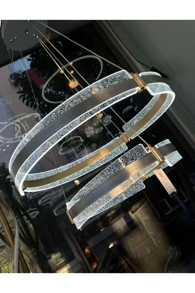 Bohem Aydınlatma BOHEM AVİZE SİMLİ KEMER DESENLİ ŞIK AVİZE 3 RENK LED BEYAZ/SARI/GÜN IŞIĞI - Resim 3