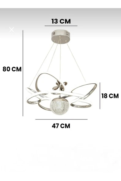 Bohem Aydınlatma BOHEM AYDINLATMA Kelebek Modern 3 Renk Salon Avize Toplu Led Avizeler ürün görseli 1