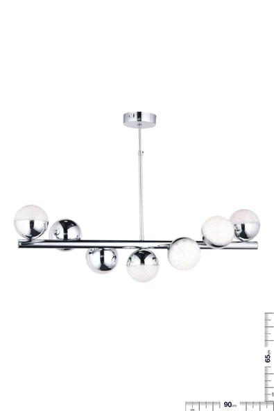 Bohem Aydınlatma BOHEM AYDINLATMA KROM 7Lİ KIVRIK  3 RENK ( Sarı Beyaz Ve Gün Işığı ) LED AVİZE ürün görseli 1