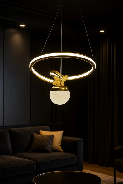 Bohem Aydınlatma Tek Göz 3 Renk Led Avize Sarı/Beyaz/Gün ışığı - Resim 3